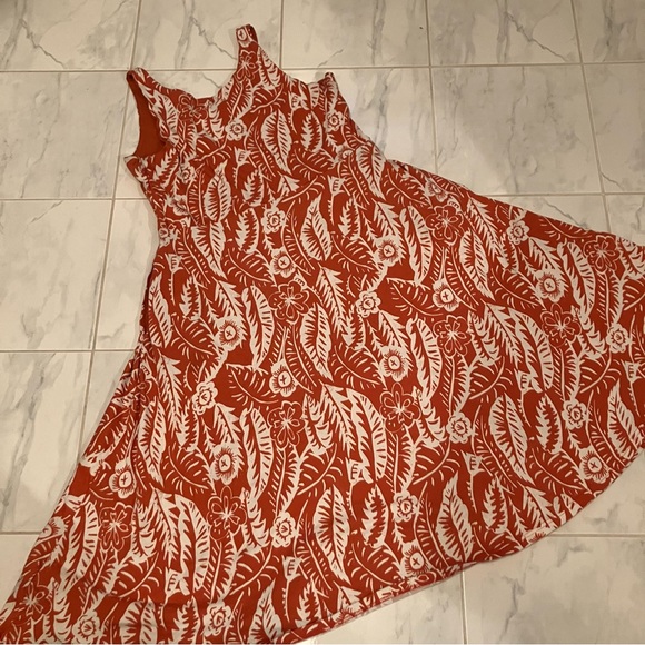 Chaips orange / coral / cream tank Floral patterned Dress.  Pockets!   EUC! - Picture 7 of 8